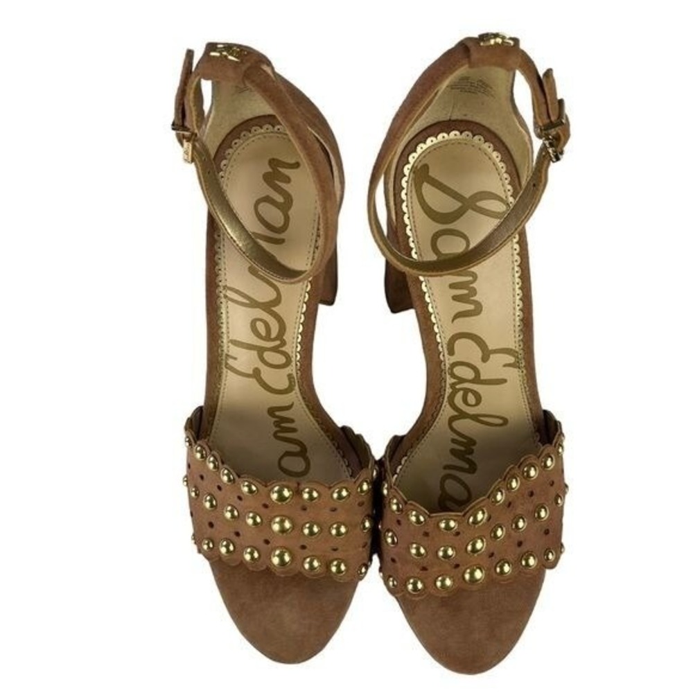 Sam Edelman Sandals Womens Size 9 Yaria Studded Suede Block Heels - Picture 5 of 12